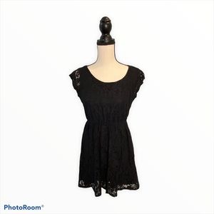 Xhilaration Med Lace Black Empire Waist Dress/Top